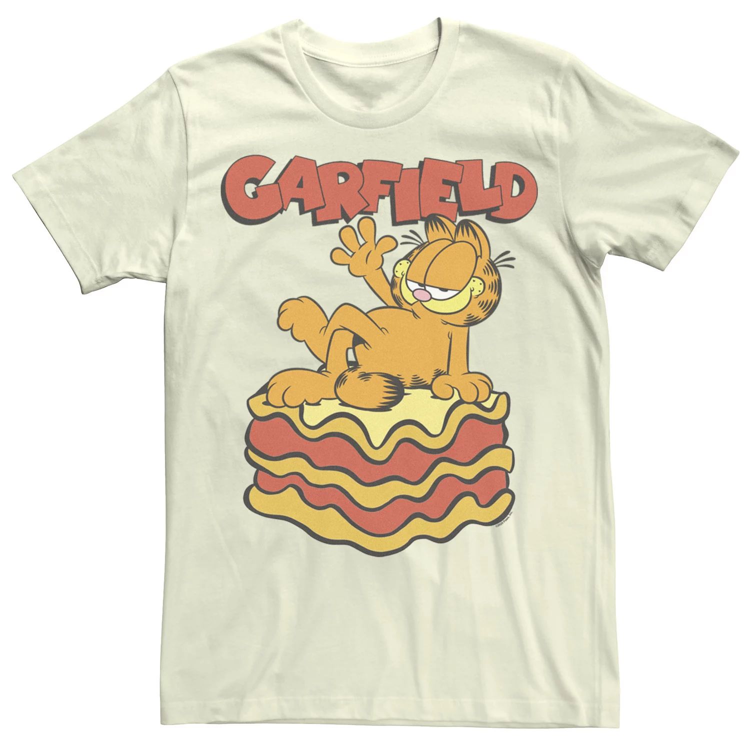 xbox игра microids garfield lasagna party Мужская футболка Garfield King Of Lasagna Food Licensed Character