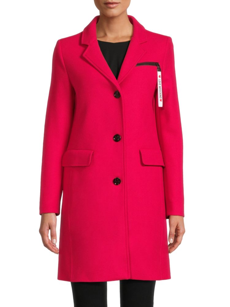 Пальто «Автомобиль» из натуральной шерсти Love Moschino, красный