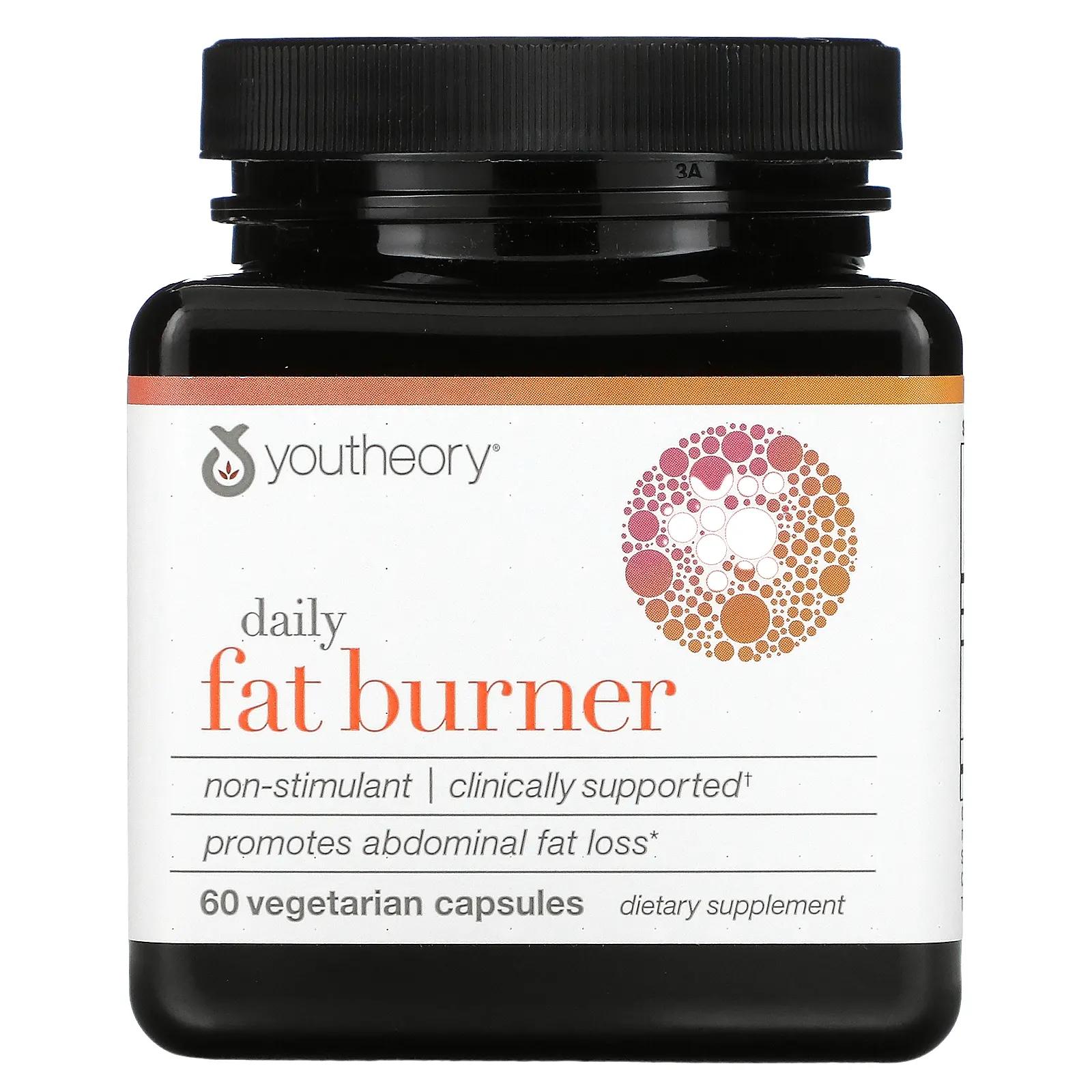 Youtheory Daily Fat Burner 60 вегетарианских капсул youtheory immune daily wellness 60 вегетарианских капсул