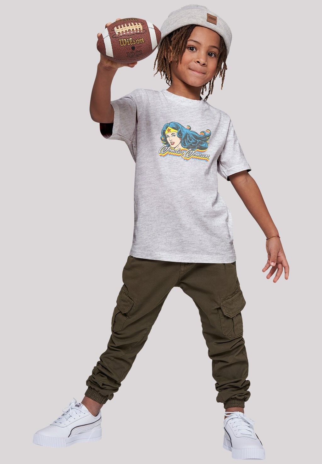 

Футболка с принтом DC COMICS SUPERHELDEN SMILE F4NT4STIC, цвет heather grey