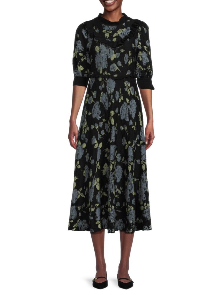 

Платье миди из блестящего мохера Redvalentino, цвет Nero Multi
