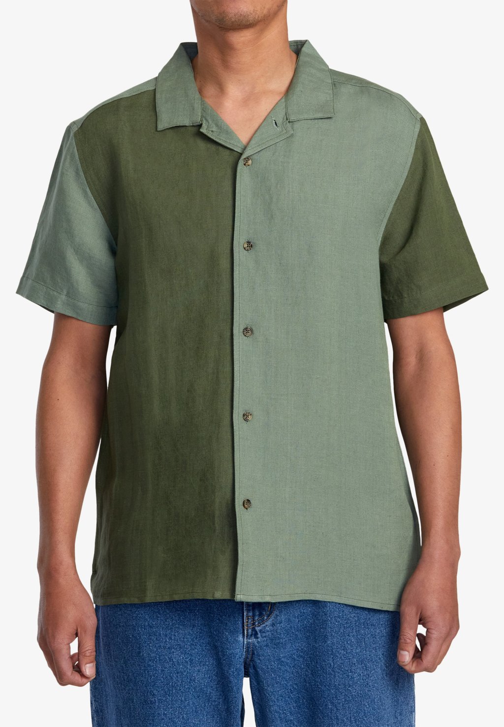Рубашка VACANCY MANCHES COURTES RVCA, вереск зеленый брюки вереск размер 164 зеленый