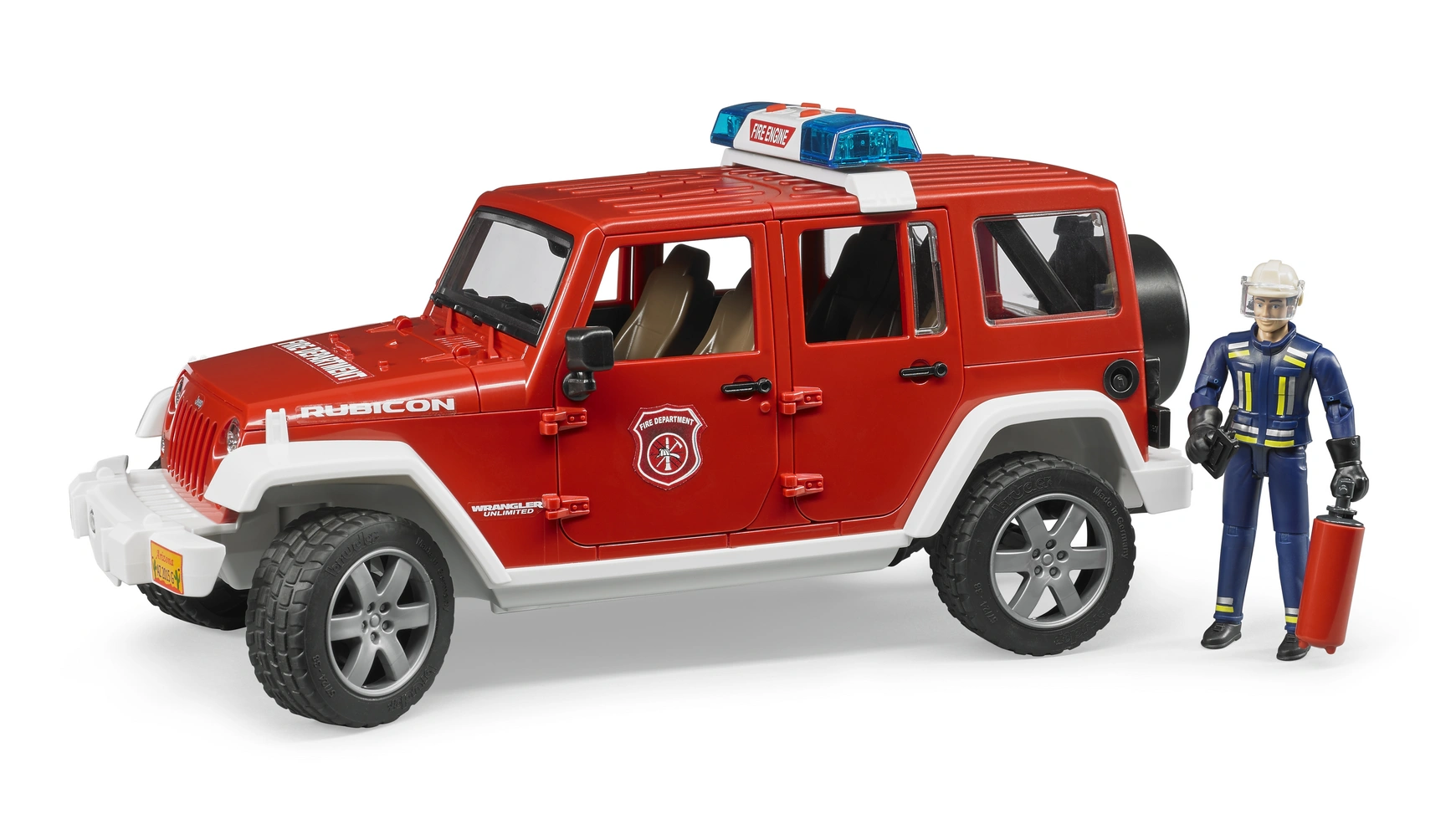 Bruder Jeep Wrangler Пожарная служба внедорожник jeep wrangler unlimited rubicon пожарная с фигуркой
