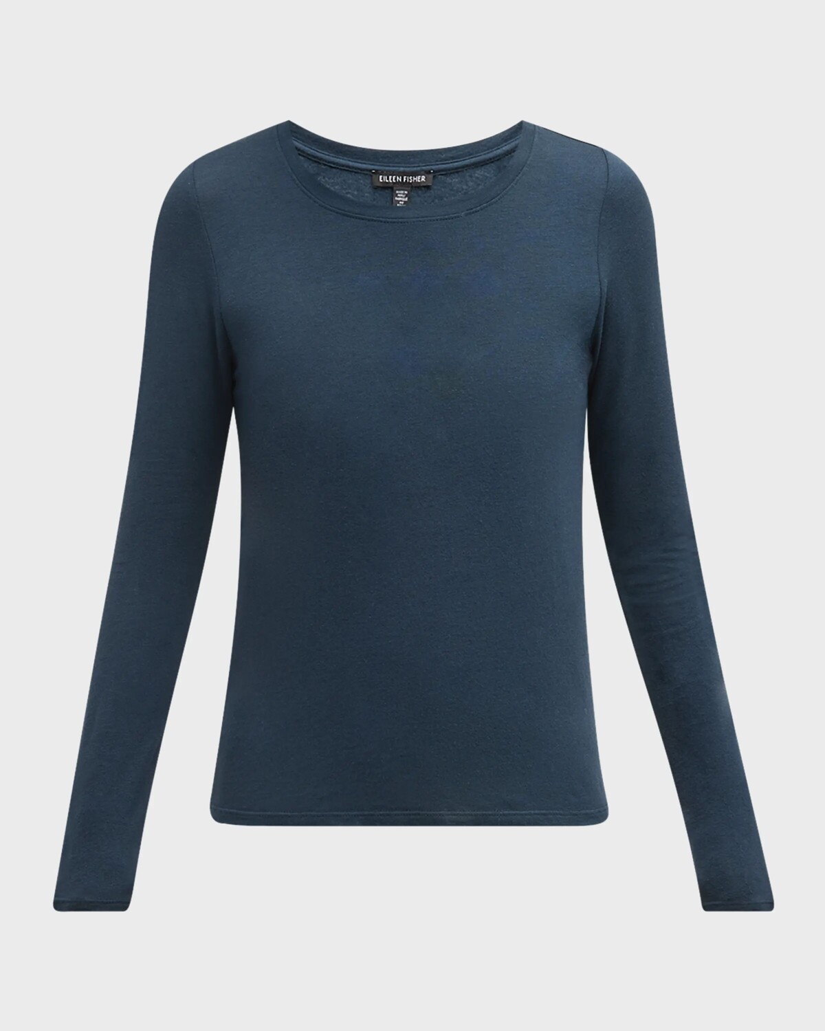 

Футболка с длинными рукавами и круглым вырезом Eileen Fisher, цвет Deep Adriatic