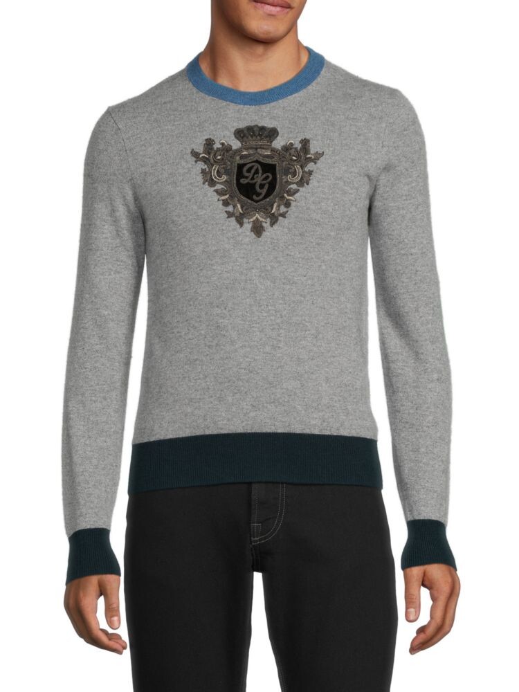 

Кашемировый свитер с логотипом Heathered Dolce&Gabbana, серый