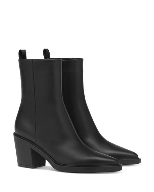 

Женские ботильоны Dylan на блочном каблуке с острым носком Gianvito Rossi, цвет Black