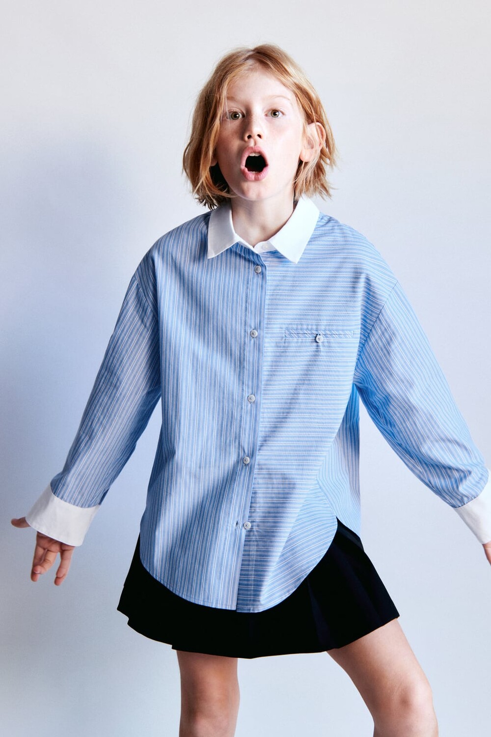 

Полосатая рубашка ZARA, синий