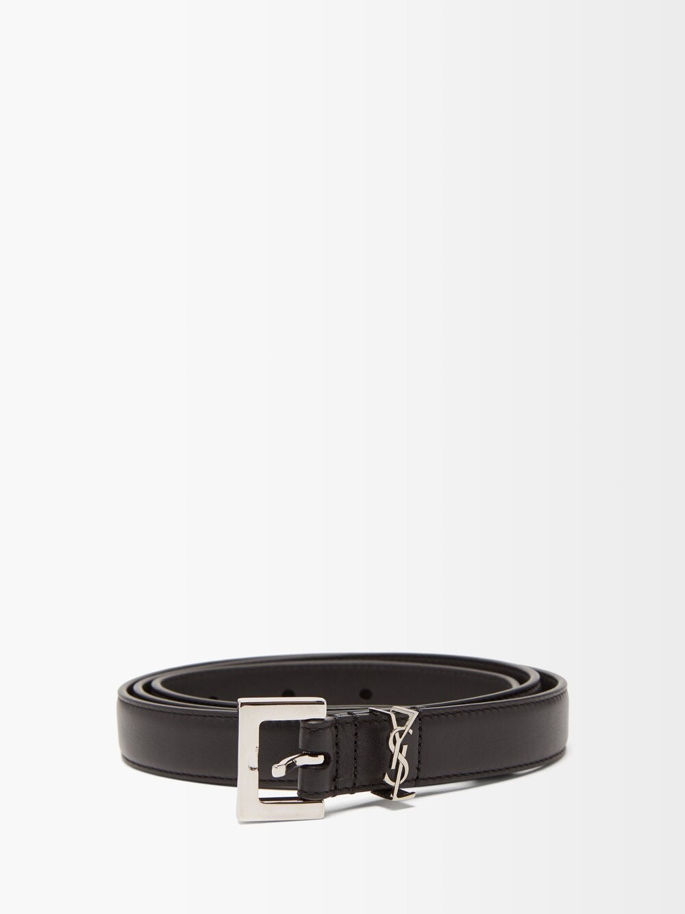

Кожаный ремень ysl с бляшкой Saint Laurent, черный