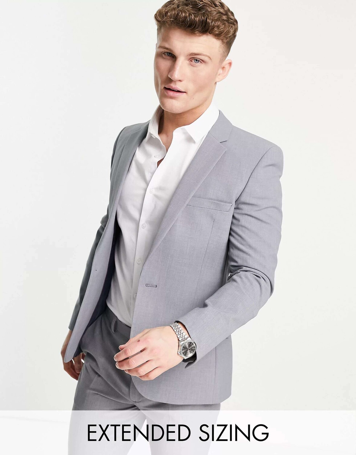 

Серый супероблегающий пиджак ASOS