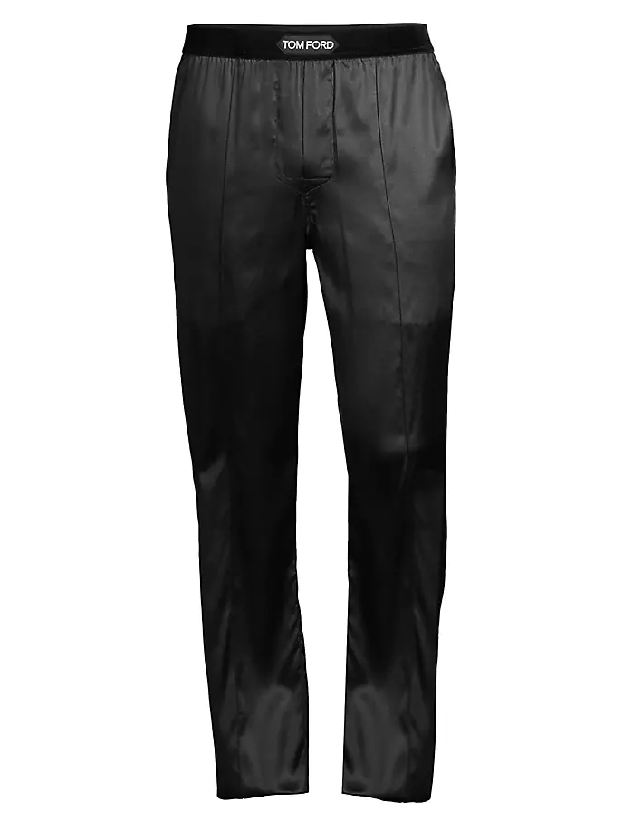 

Пижамные брюки из эластичного шелка Tom Ford, черный