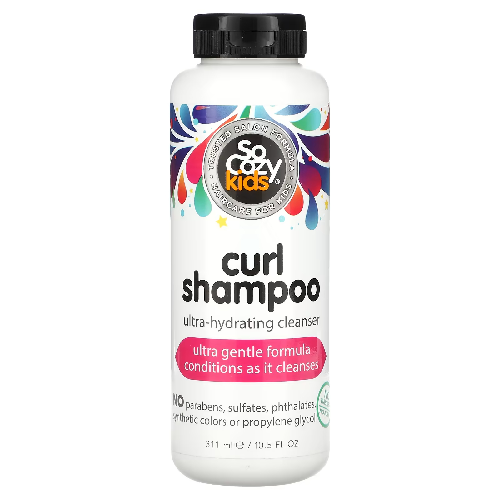 Ультра-увлажняющее очищающее средство Kids Curl Shampoo, 10,5 жидких унций (311 мл) SoCozy