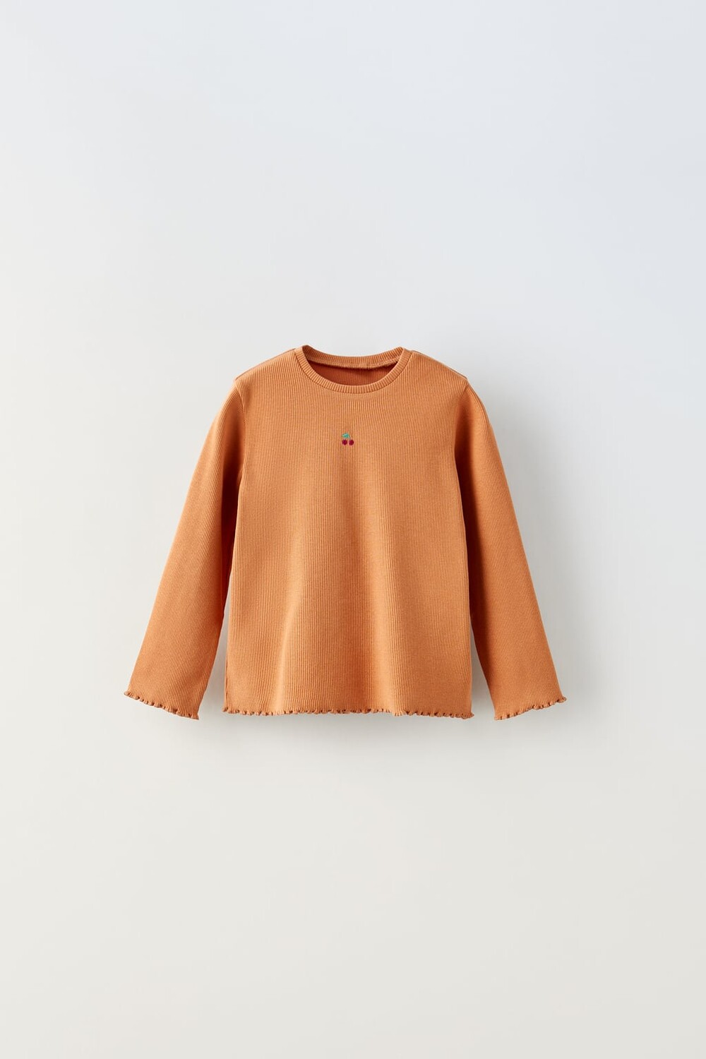 

Футболка в ребруску с вышивкой ZARA, земля