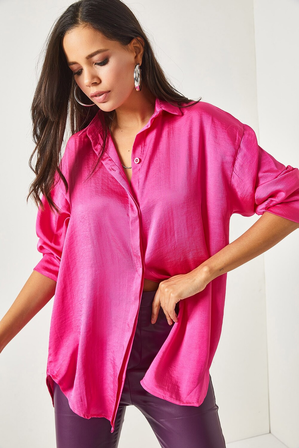 

Рубашка - Розовая - Oversize Olalook, розовый