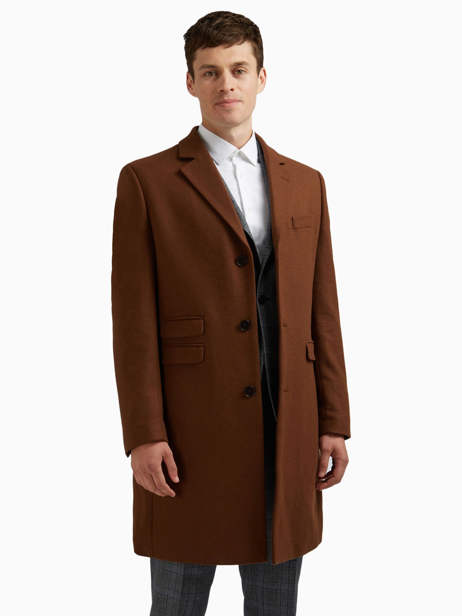 Шерстяное пальто Ted Baker, темный загар пальто ted baker пальто зимнее