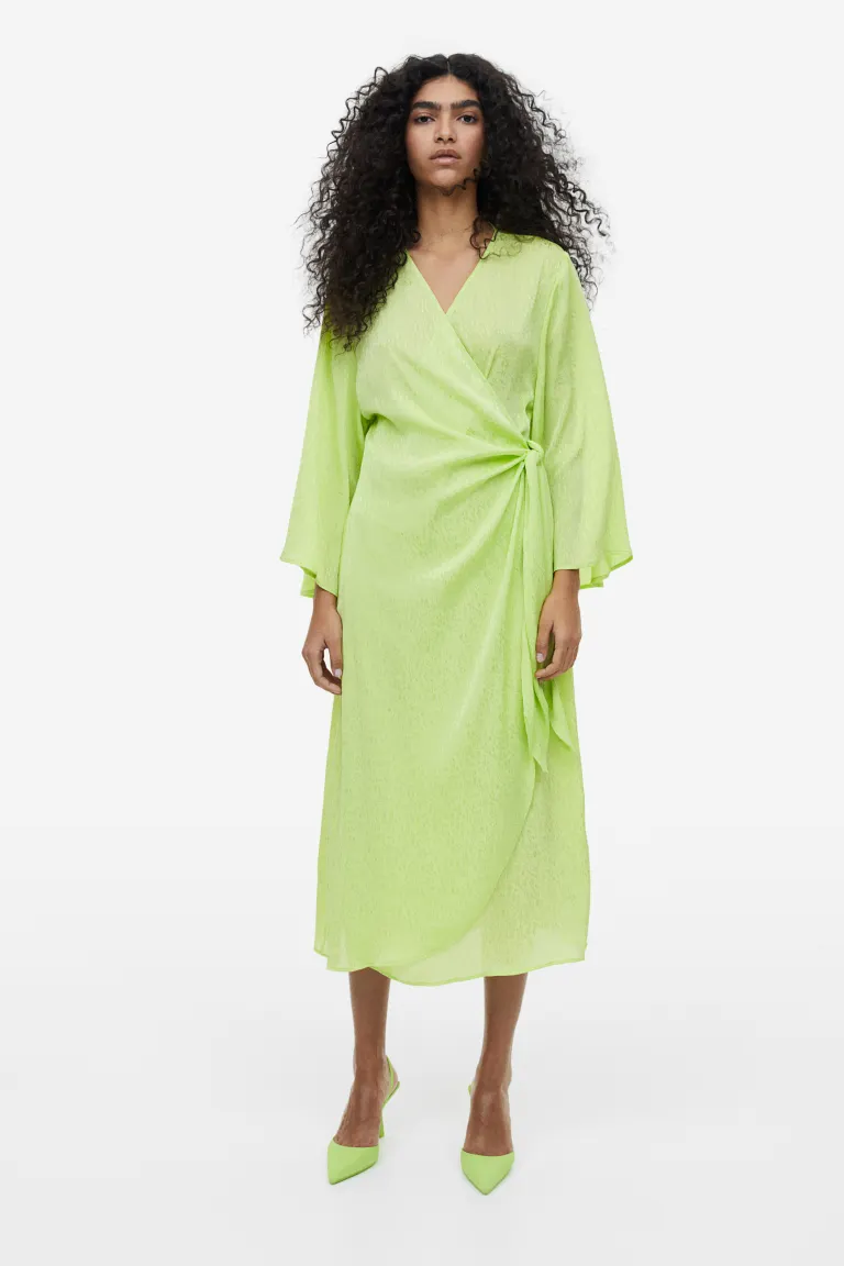 Платье из жаккардовой ткани H&M, зеленый