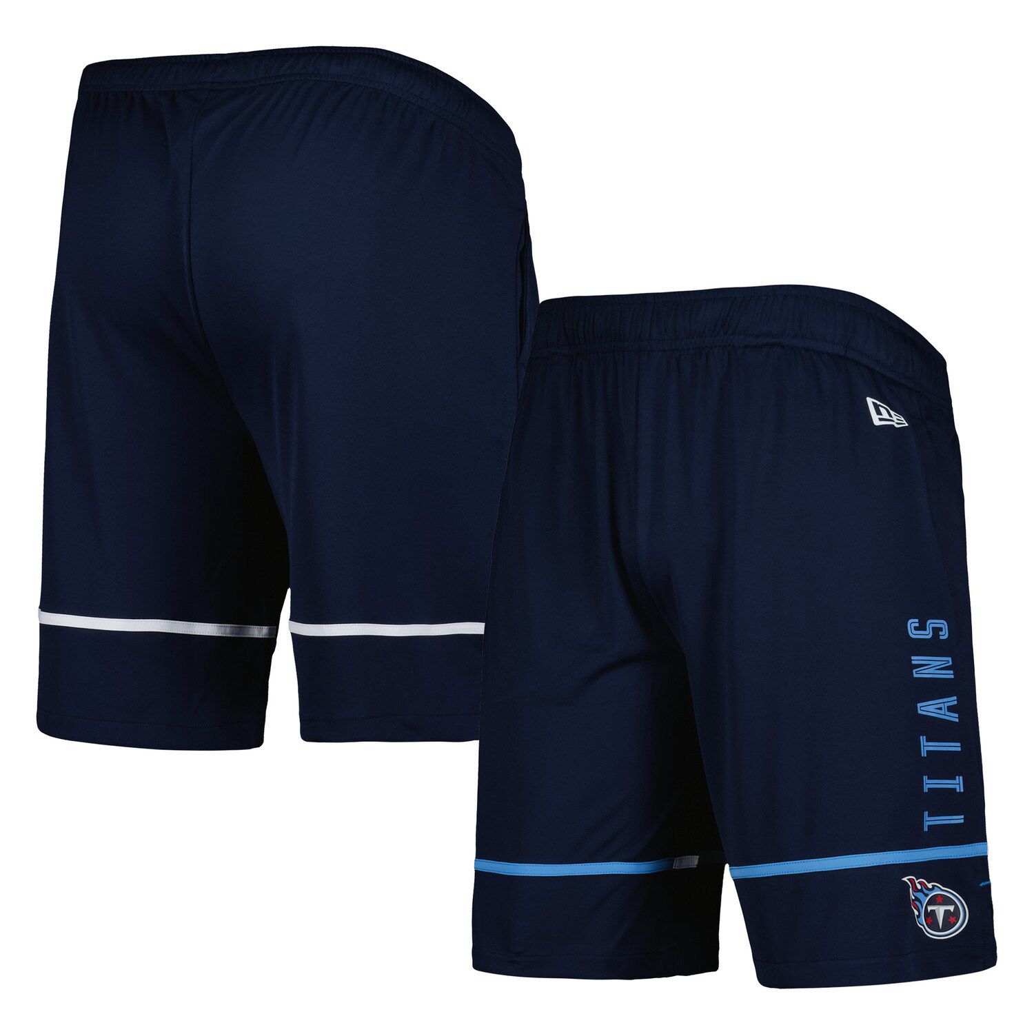 Мужские темно-синие тренировочные шорты Tennessee Titans Joint Authentic Rusher New Era