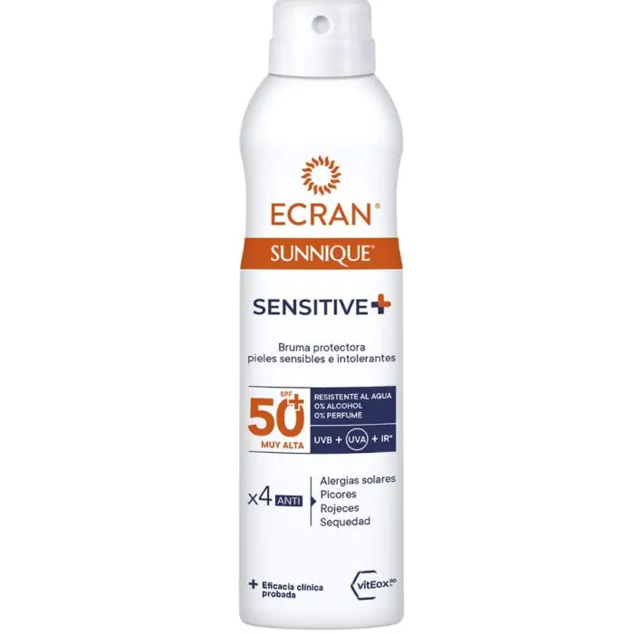 

Солнцезащитный крем sunnique sensitive+ bruma protectora pieles sensibles spf50+ Ecran, объем 250 мл