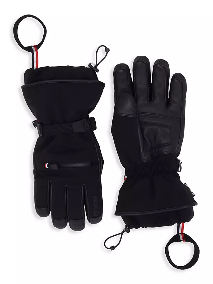 

Гренобльские кожаные перчатки Moncler, черный