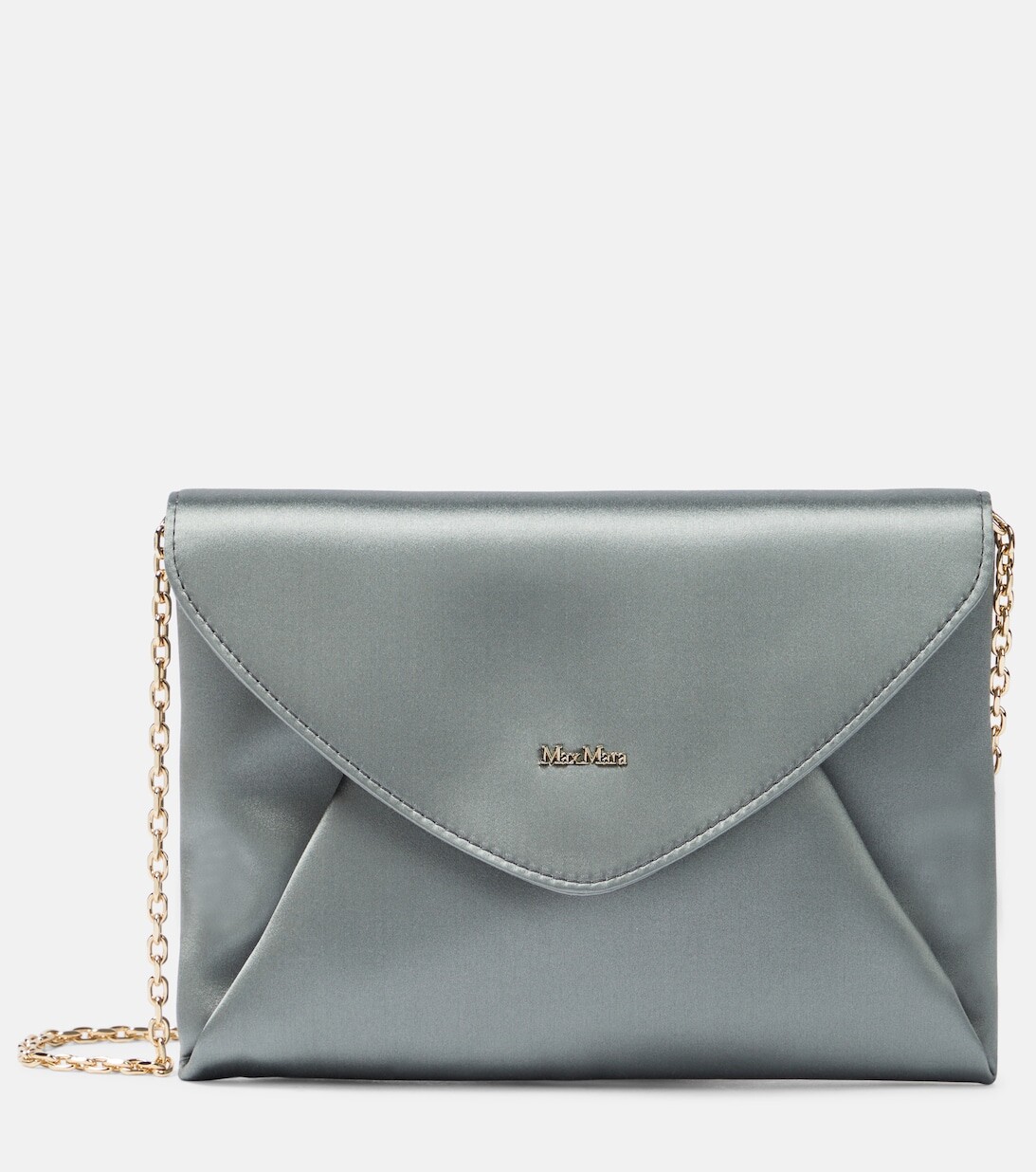 

Атласный клатч-конверт Max Mara, зеленый