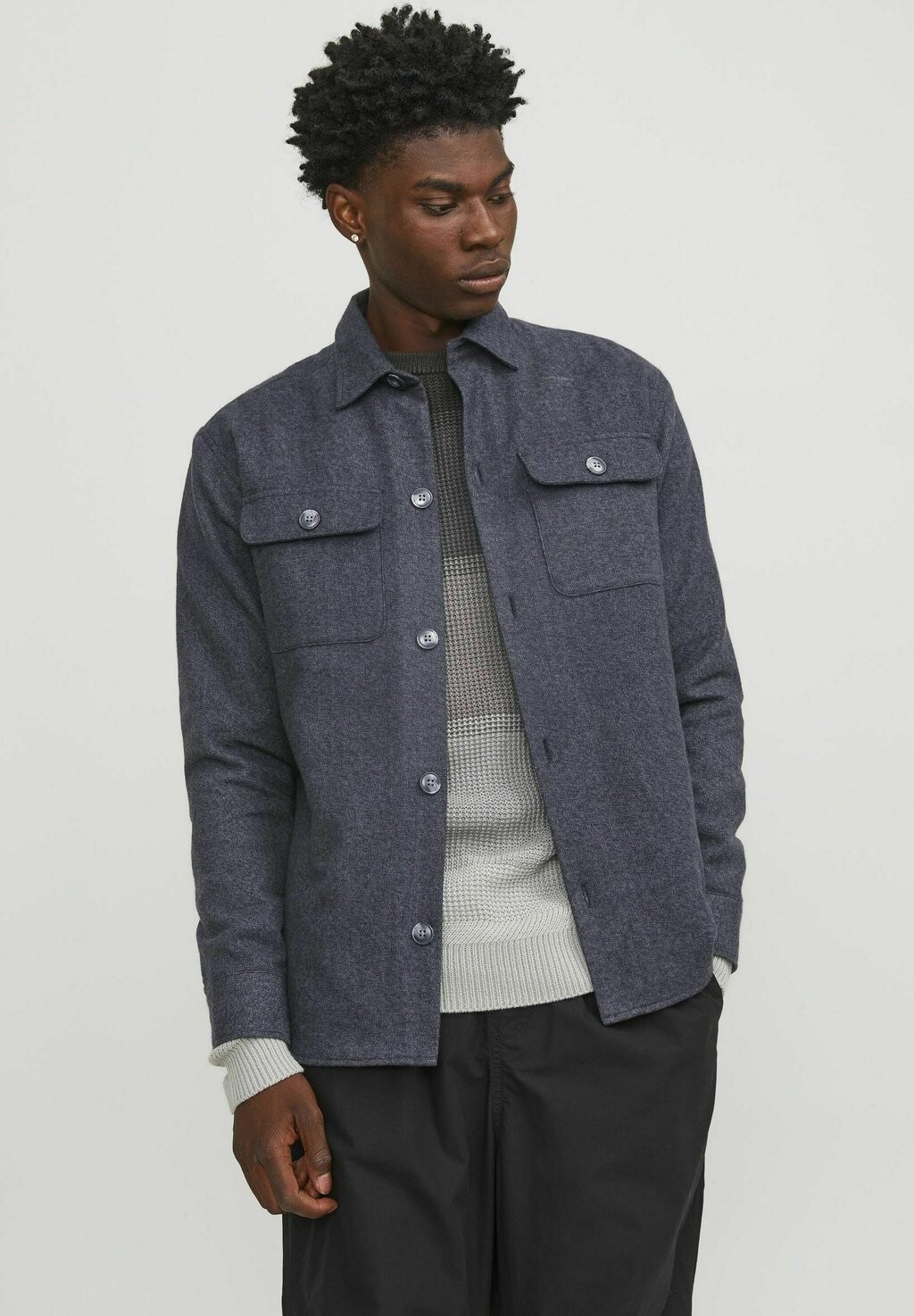 

Рубашка Over Melange Jack & Jones, черный