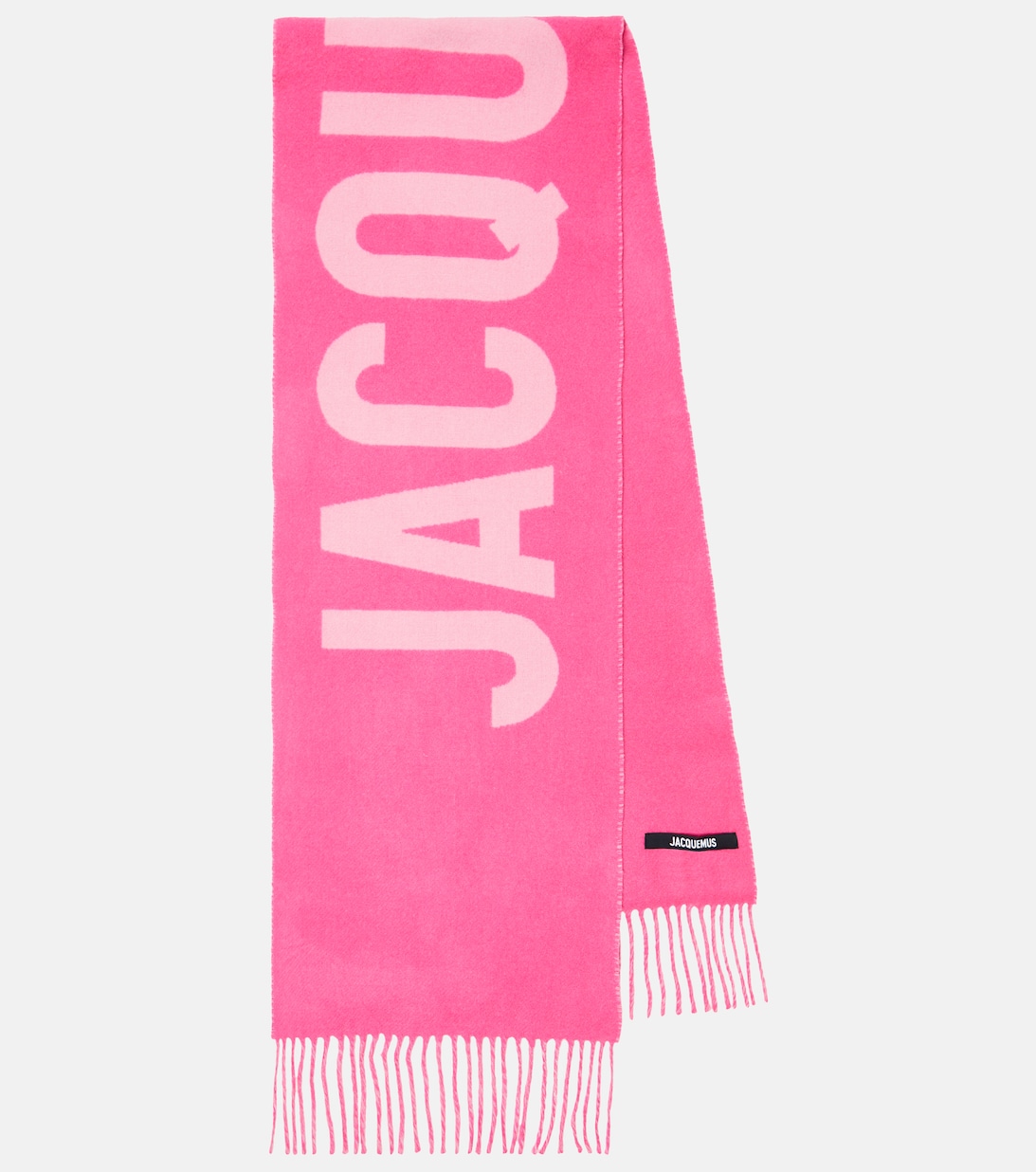 Шерстяной жаккардовый шарф с логотипом Jacquemus, розовый