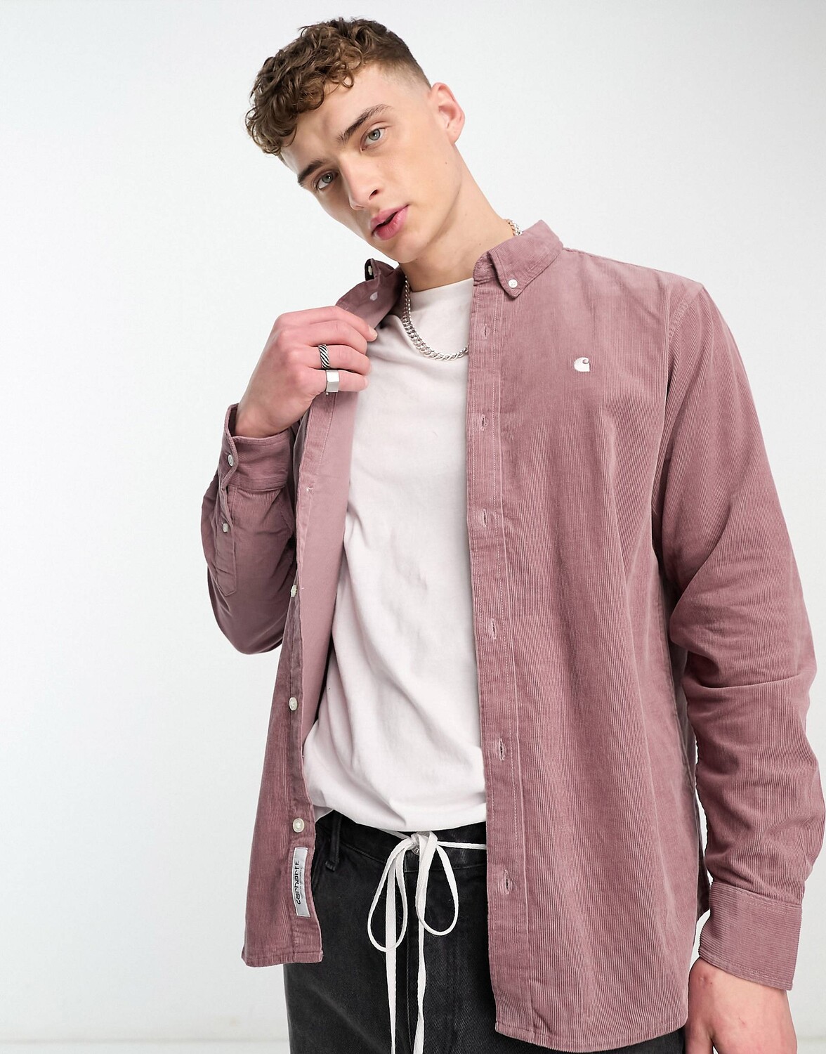 

Розовая вельветовая рубашка Carhartt WIP madison