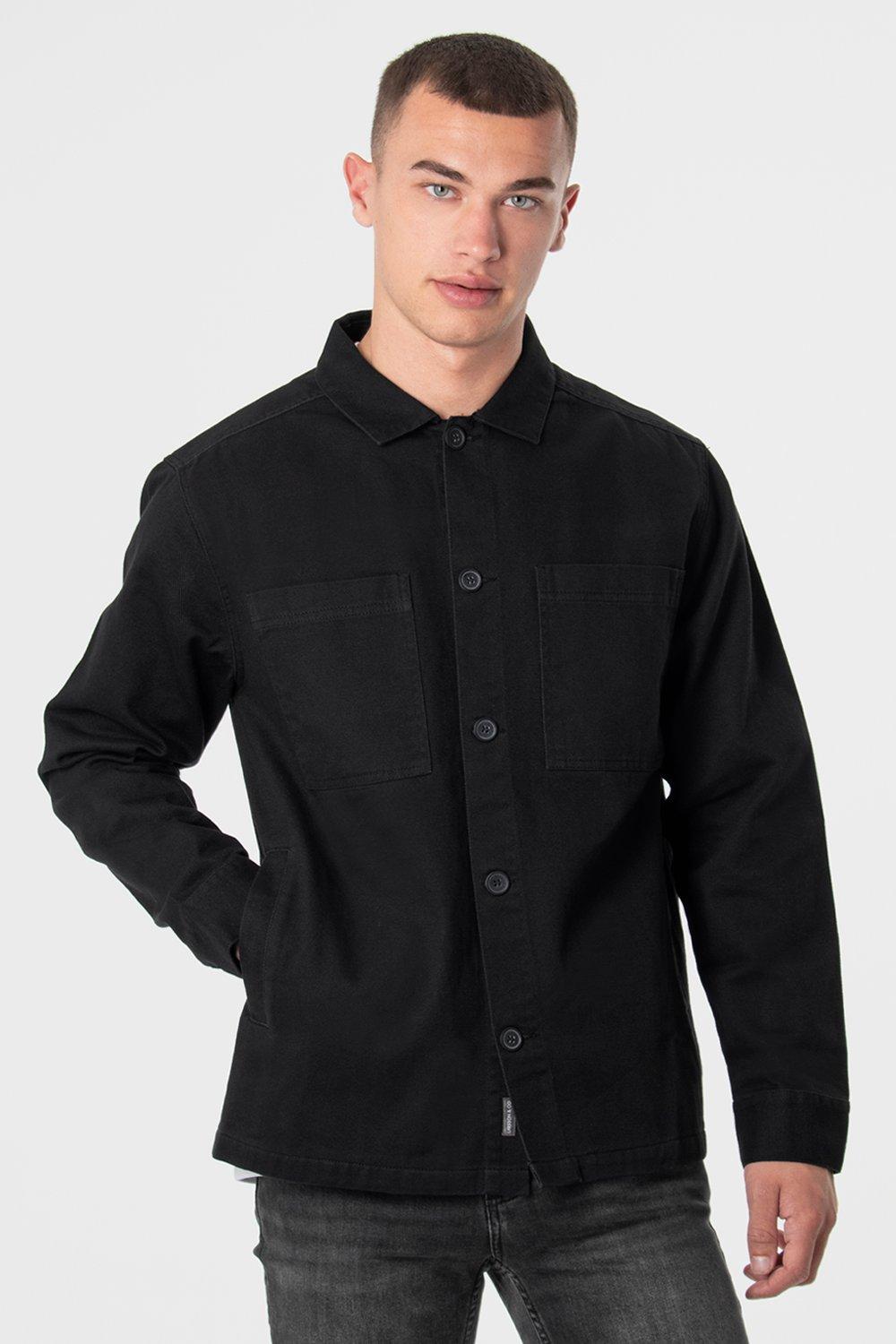 Рубашка из хлопкового твила Larsson & Co, черный