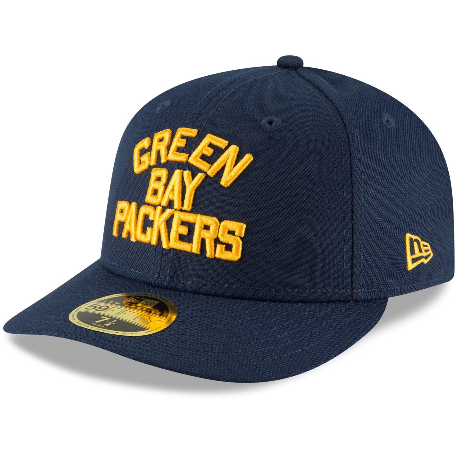 

Мужская темно-синяя кепка New Era Green Bay Packers Omaha Throwback Low Profile 59FIFTY с приталенной кепкой