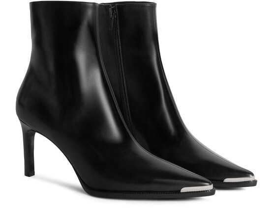 

Ботильоны Celine Verneuil с металлическим носком из телячьей кожи Celine, черный