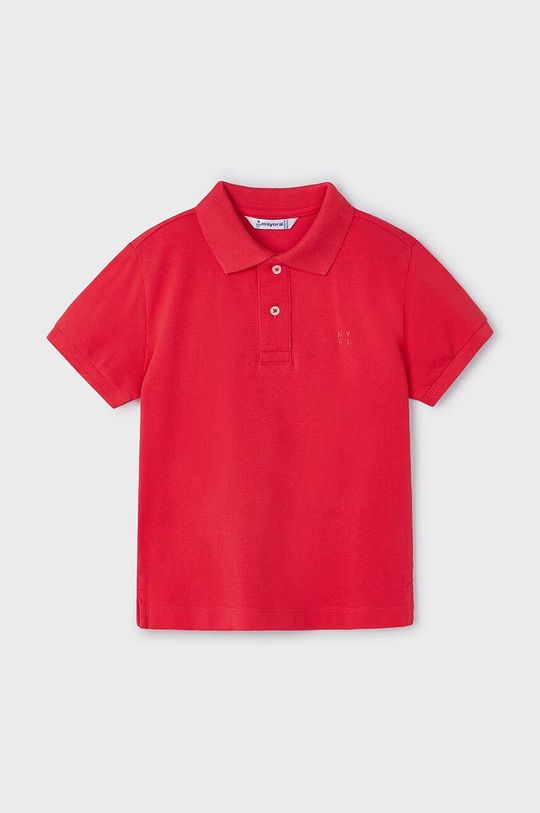 Mayoral Детская хлопковая рубашка-поло, красный