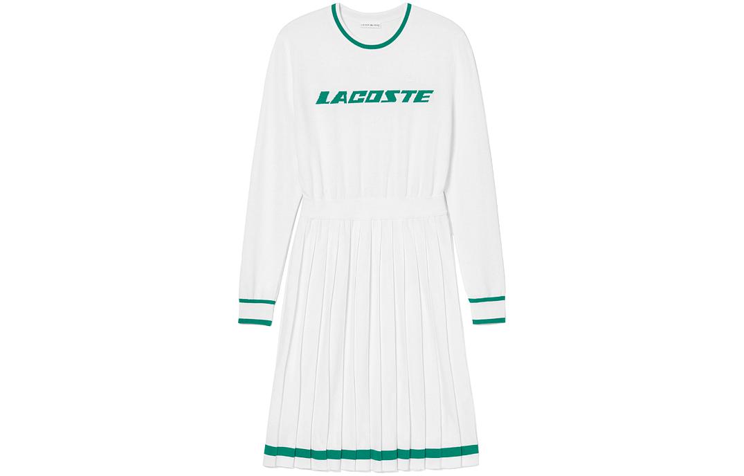 

Платье с длинными рукавами женское белое Lacoste