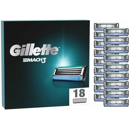 

Лезвия для мужской бритвы Mach3, 18 сменных лезвий, Gillette