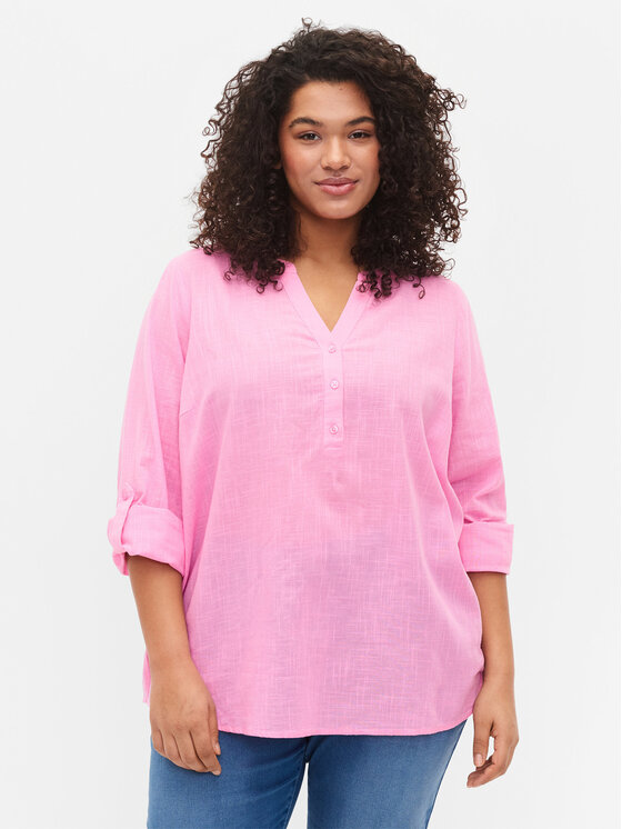 Блуза стандартного кроя Zizzi, розовый фото