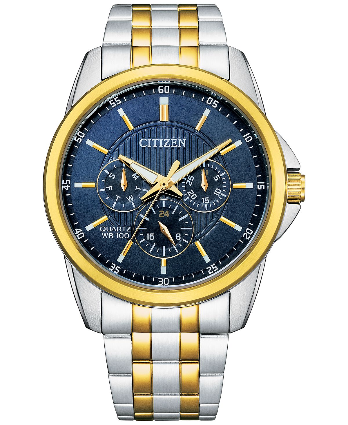 Мужские двухцветные часы-браслет из нержавеющей стали, 42 мм Citizen цена и фото