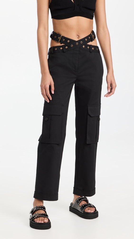 

Брюки Monse Crisscross Waistband Cargo Pocket, черный