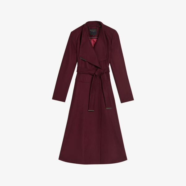 

Двубортное пальто Roseika из смесовой шерсти Ted Baker, красный