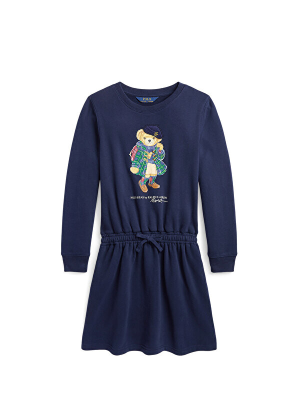 

Платье для девочки темно-синего цвета с логотипом Polo Ralph Lauren