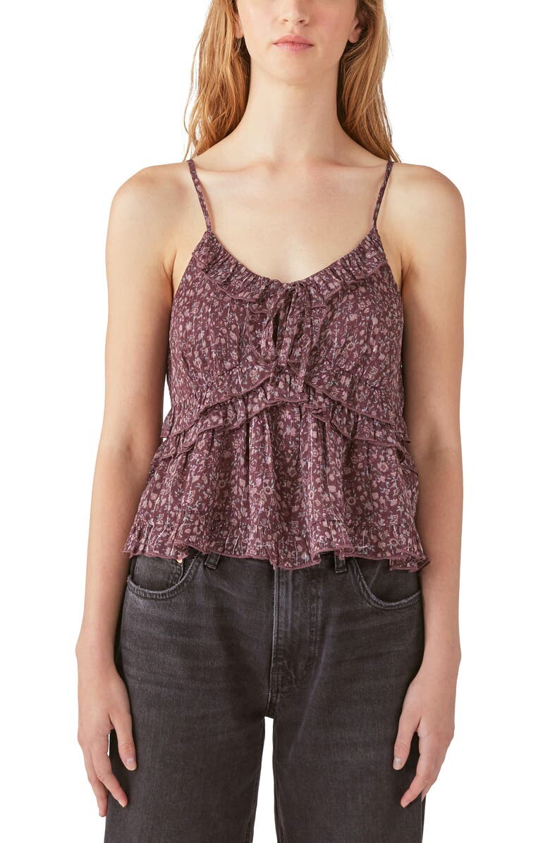 

Шифоновая майка с блестками и принтом LUCKY BRAND