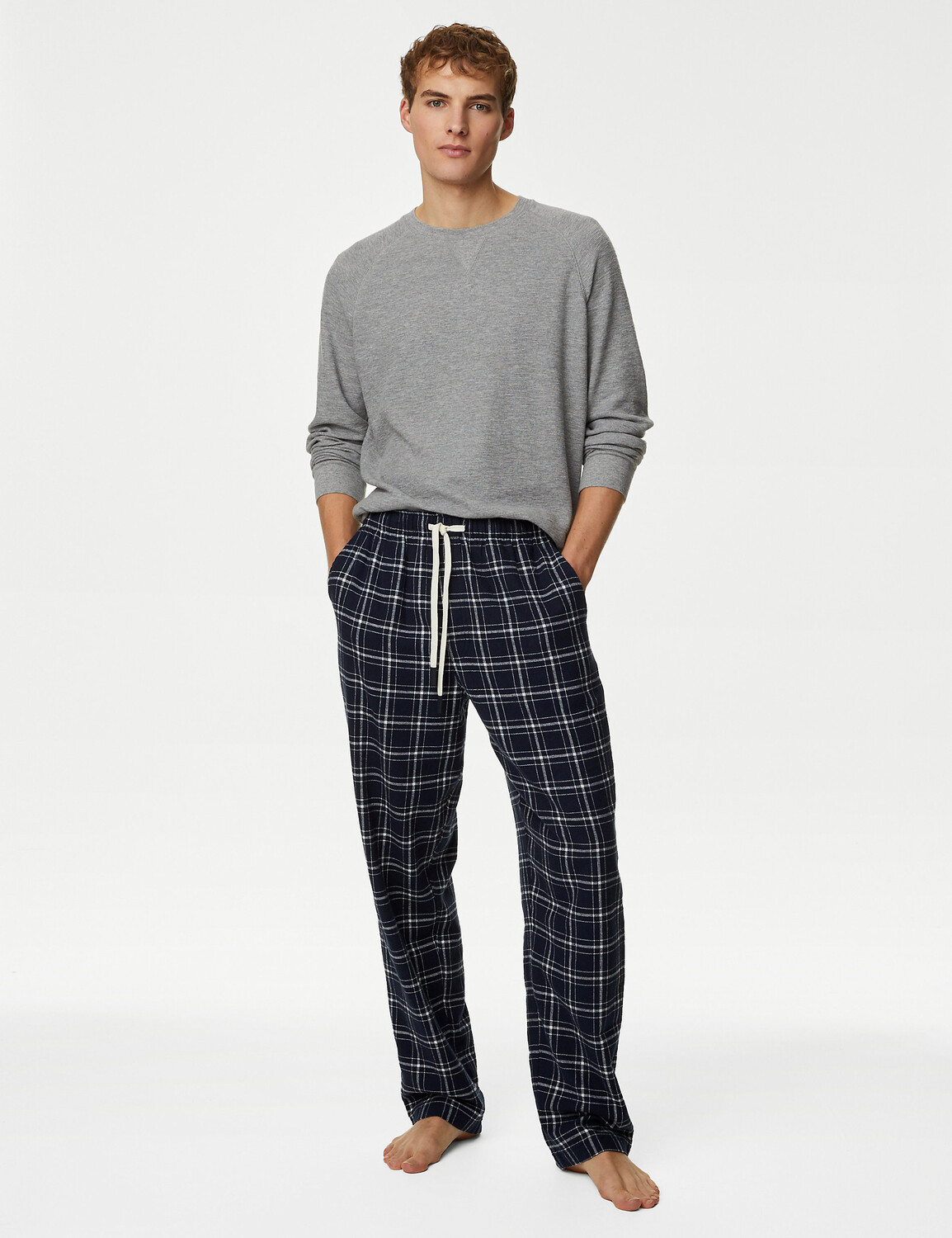 

Брюки для домашней одежды в клетку из начесанного хлопка Marks & Spencer
