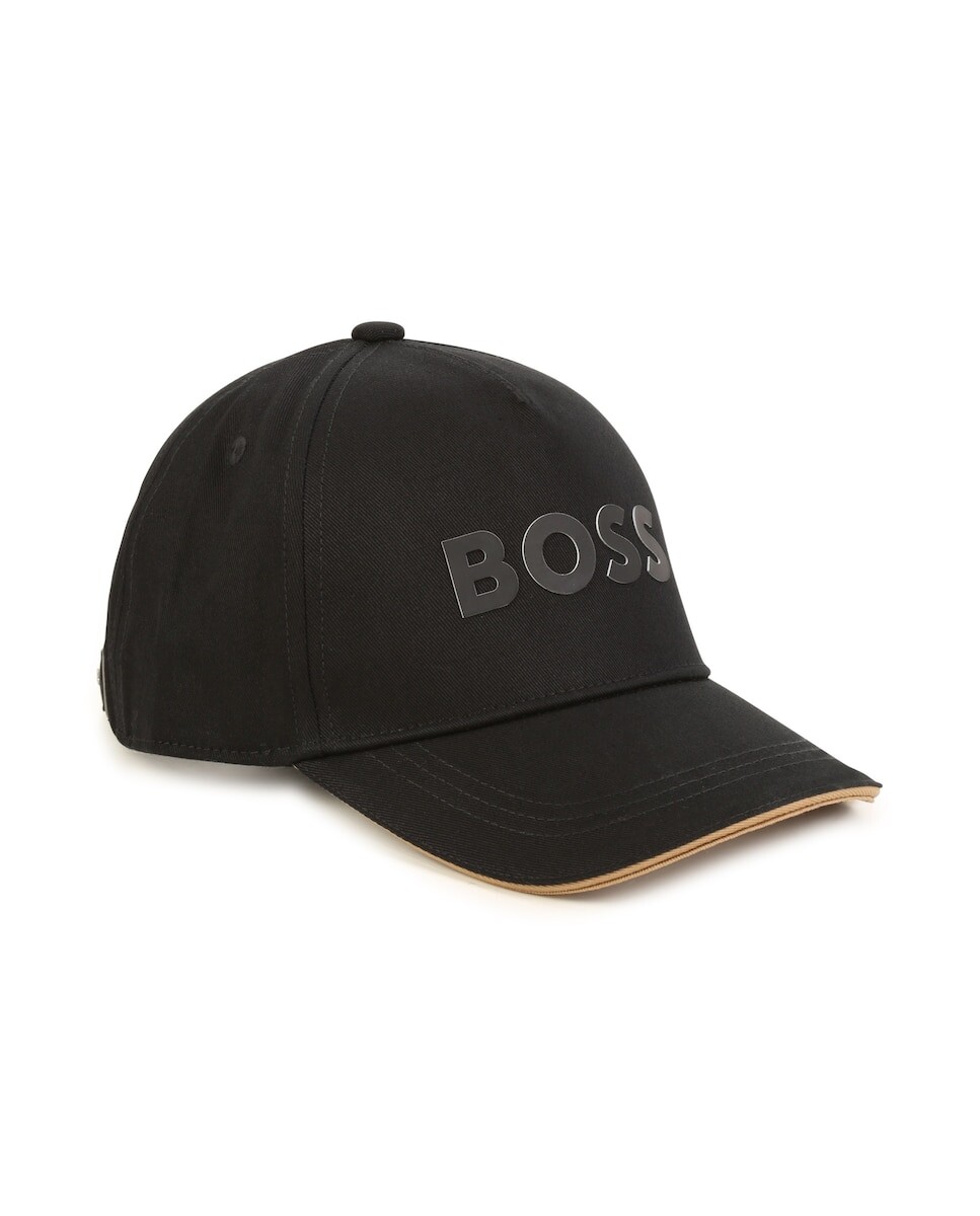 

Черная хлопковая кепка для мальчика BOSS Kidswear, черный