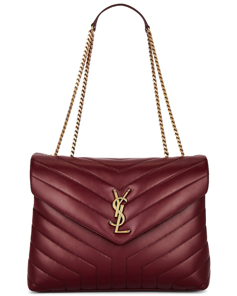 

Сумка через плечо Saint Laurent Medium Loulou Chain, цвет Rouge Legion