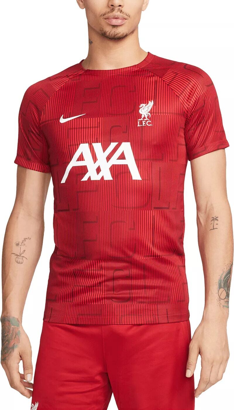 

Красная предматчевая майка Nike Liverpool FC 2023
