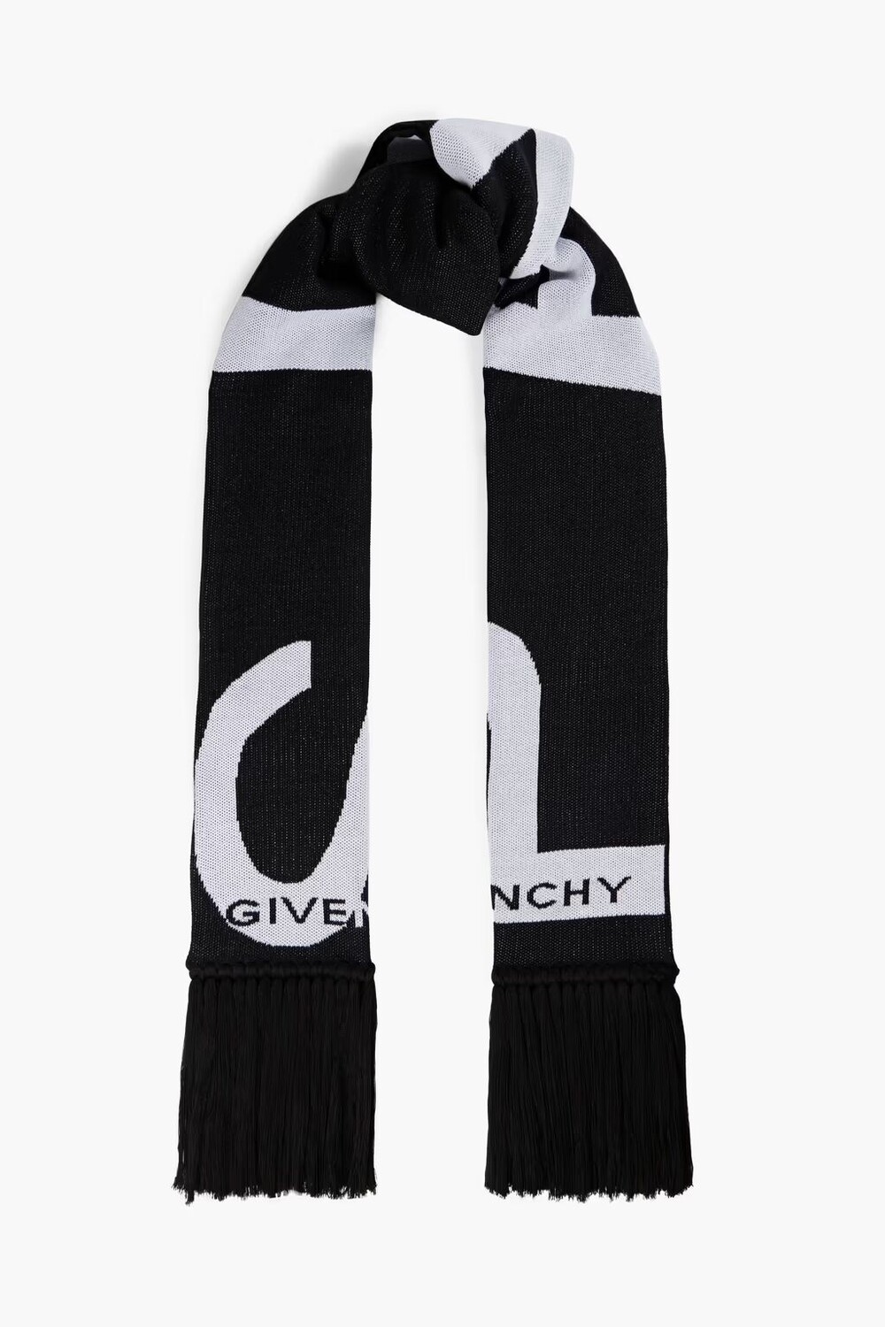 

Хлопковый шарф жаккардовой вязки Givenchy, черный