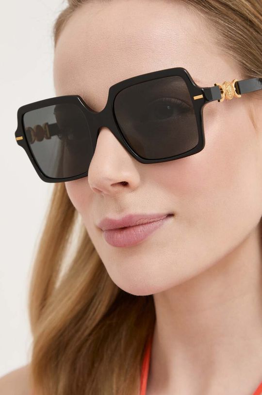Солнечные очки Versace, черный солнцезащитные очки versace коричневый