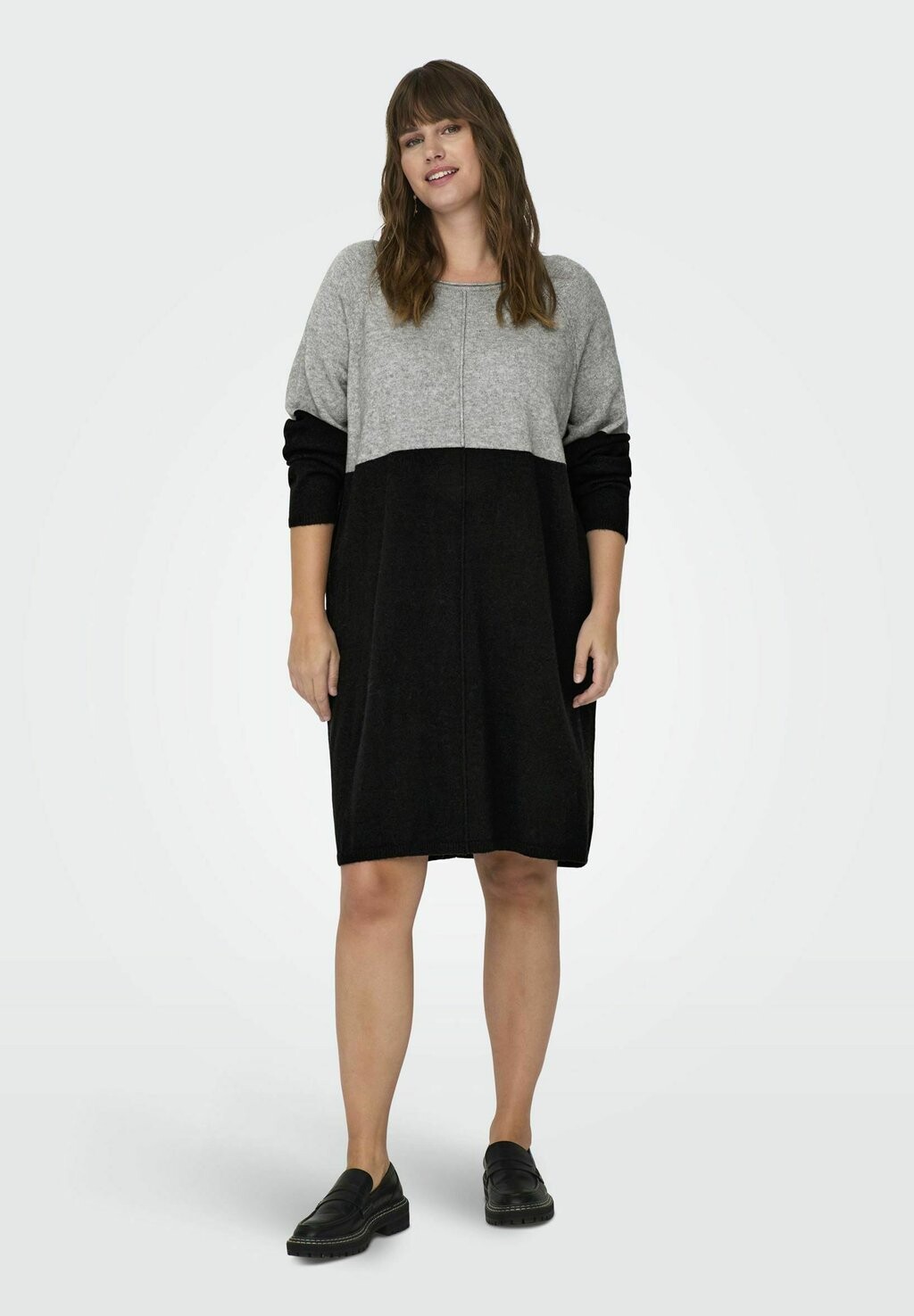

Платье ONLY Carmakoma LAURA LS ABK, цвет medium grey melange
