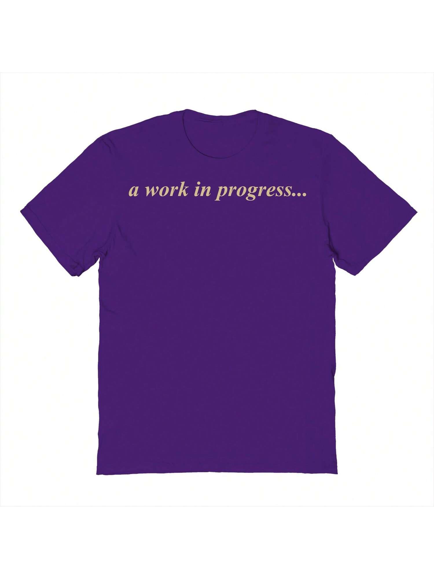 Хлопковая футболка унисекс с короткими рукавами Nearly There WIP с графикой, фиолетовый