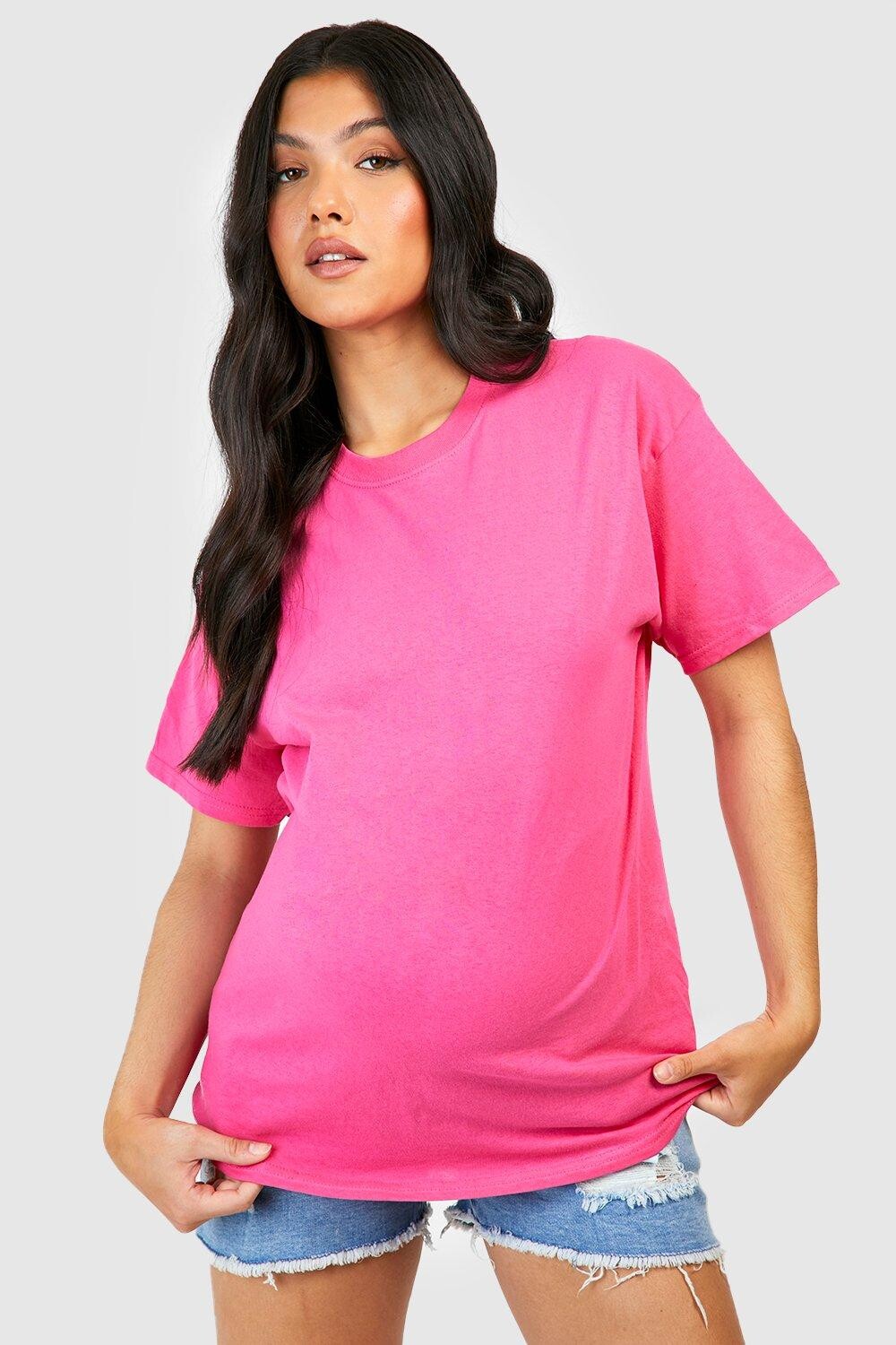 

Хлопковая футболка для беременной Boohoo, фуксия, Розовый