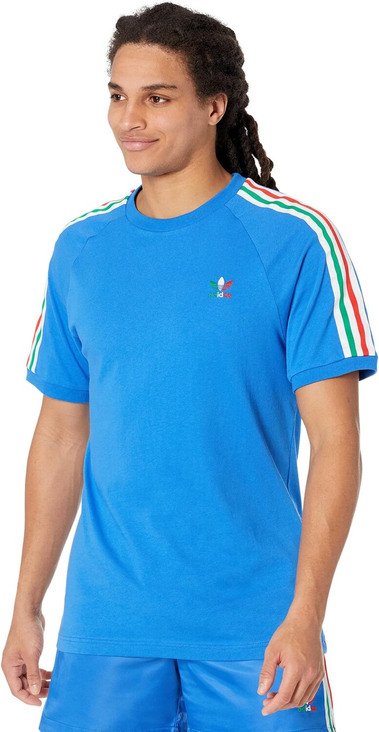 

Футболка с 3 полосками adidas, цвет Bright Royal/Bright Royal/Green