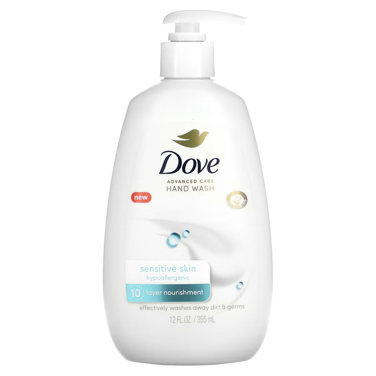 цена Жидкое мыло для рук Dove Advanced Care чувствительная кожа, 355 мл
