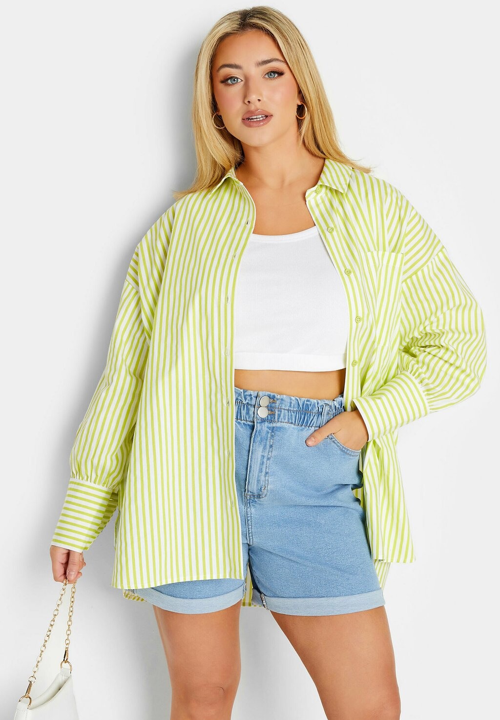 

Рубашка Yours Clothing с воротником, зеленый